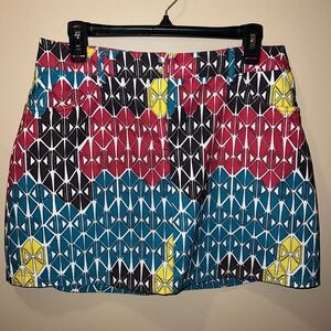 Slazenger Golf Skort Abstract Skirt Size 6 Ladies Golf Skirt Geometric Teal Red
